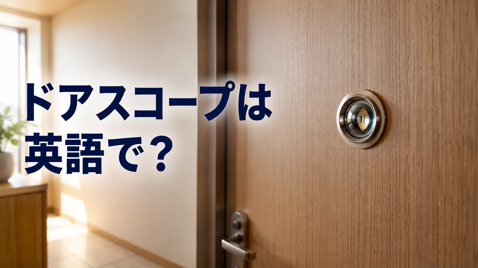 ドアスコープは英語で？peephole・door viewer・spyholeの違い