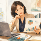 理由は分からないが何かおかしいと感じる女性のイラスト