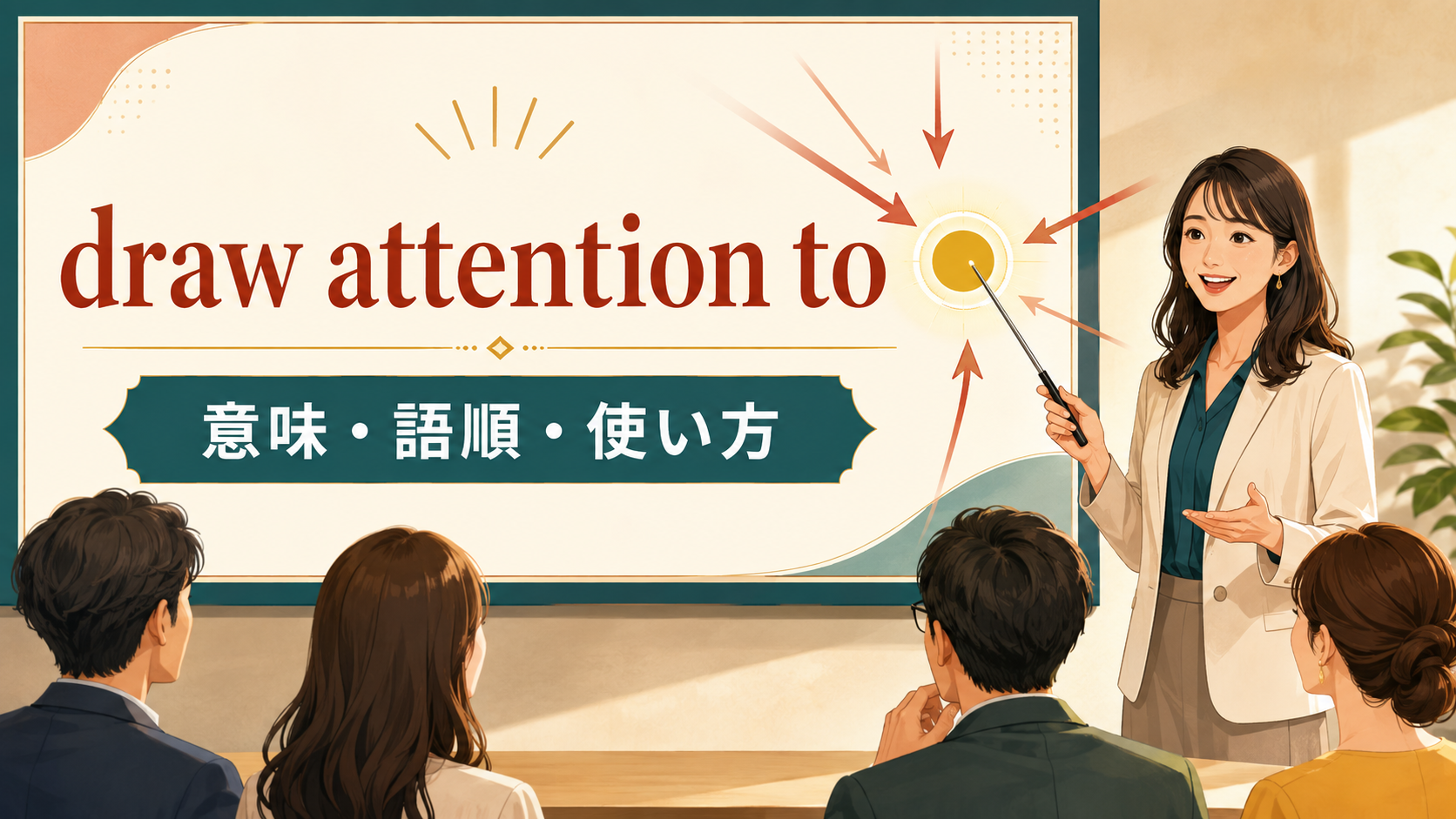 draw attention toの意味は？「～に注意を向ける」の語順・使い方と例文