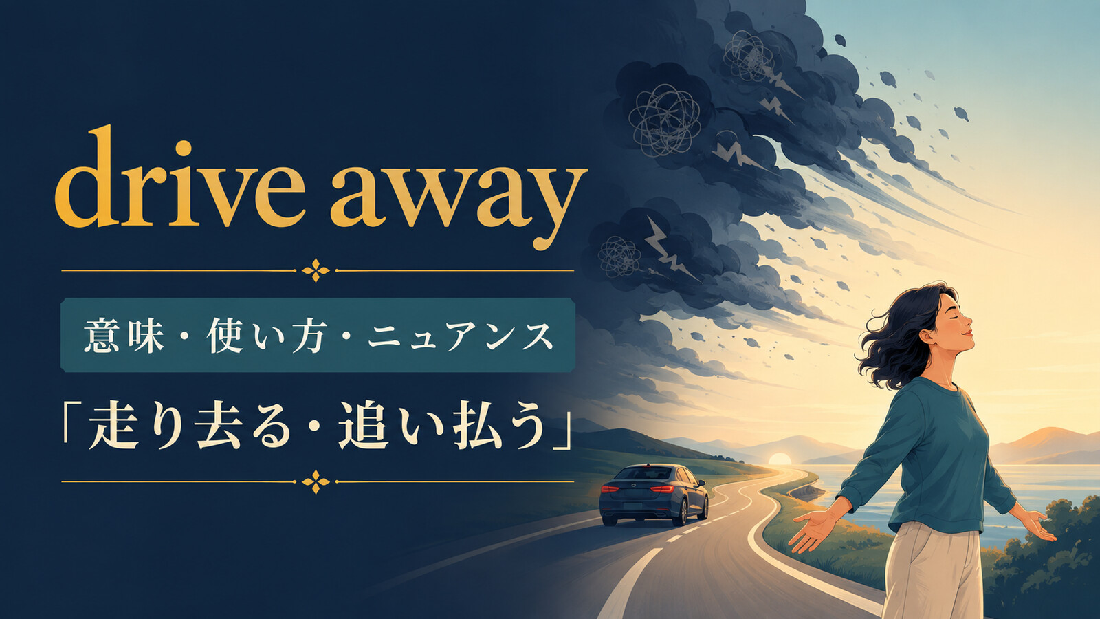drive awayの意味は？「走り去る・追い払う」の使い方と語順
