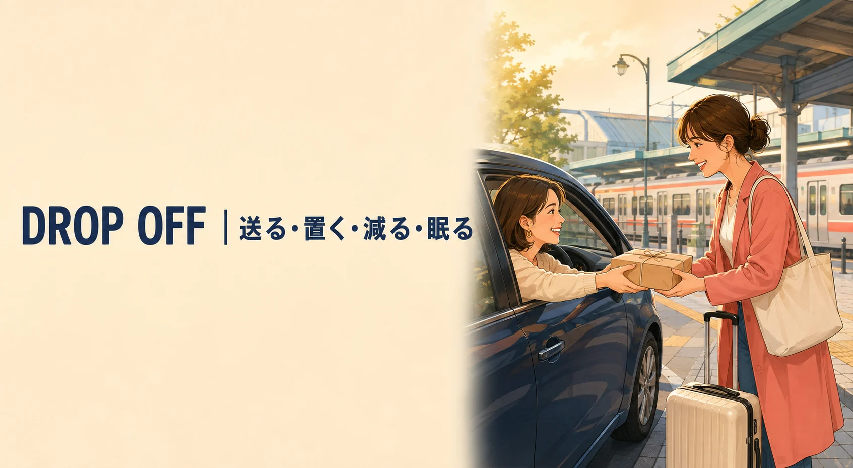Drop offの意味は送る・置く・減少する・眠る