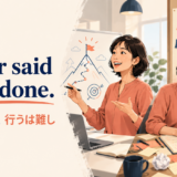 Easier said than doneの意味と使い方を解説するアイキャッチ画像
