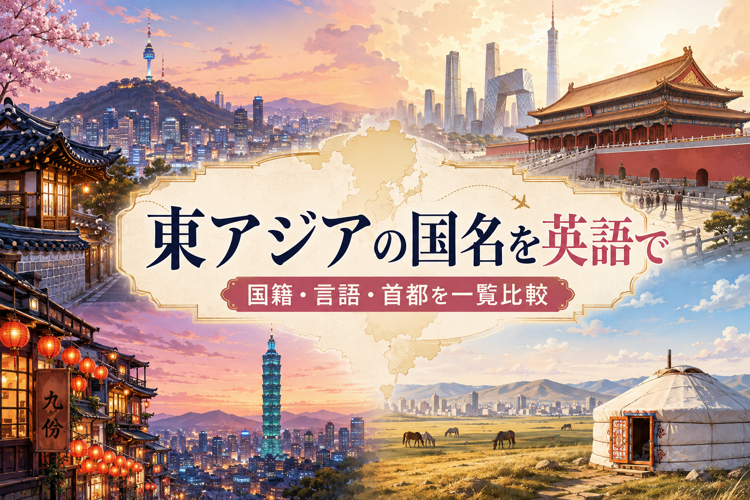 東アジアの国名を英語で｜国籍・言語・首都を一覧比較