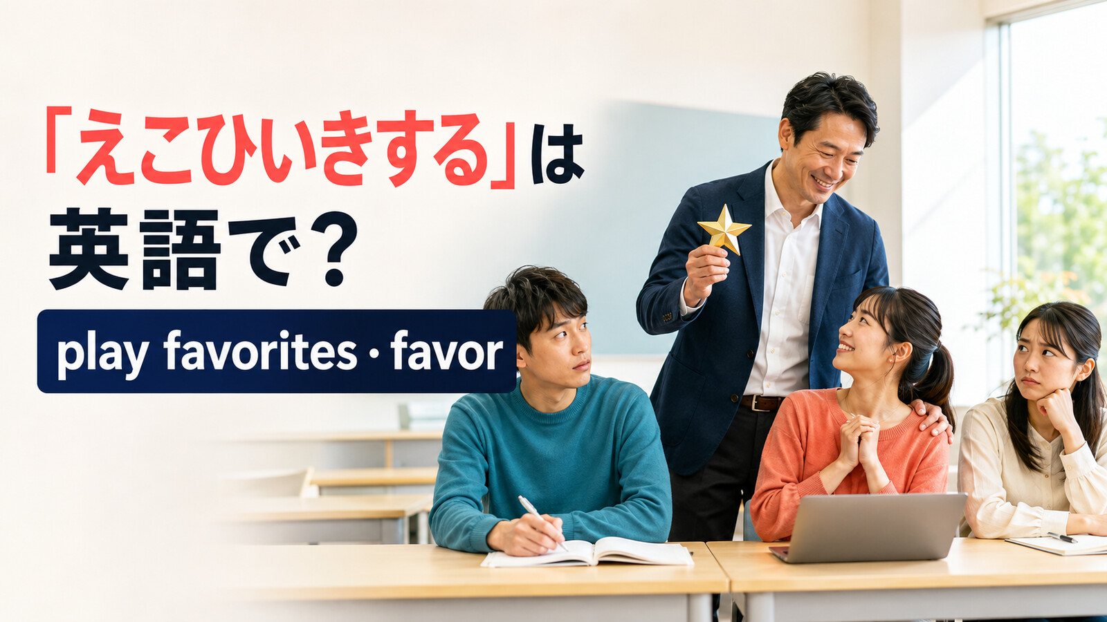 「えこひいきする」は英語で？play favorites・favor