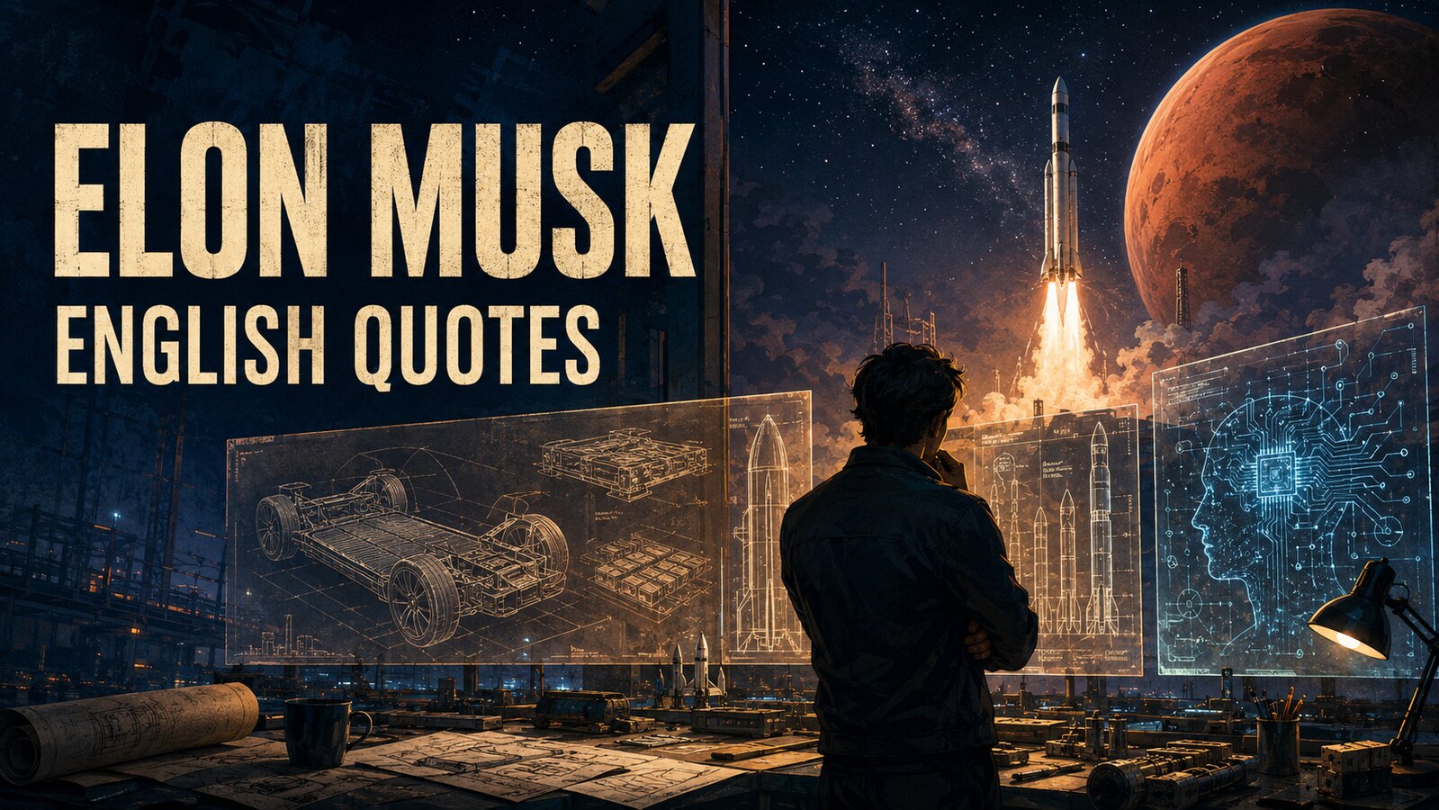 イーロン・マスクの英語の名言を学ぶアイキャッチ