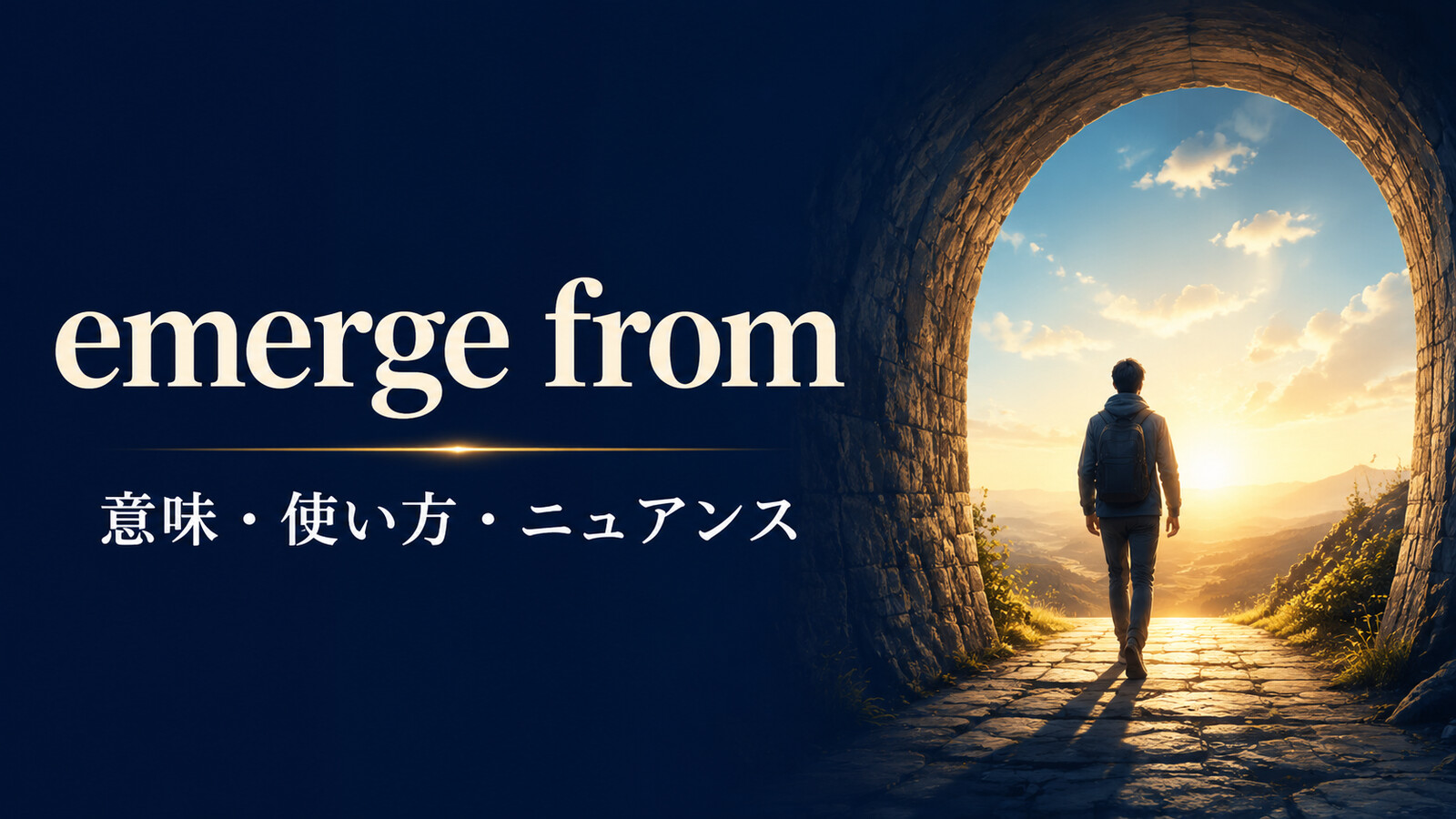 emerge fromの意味・使い方・ニュアンスを解説するアイキャッチ画像