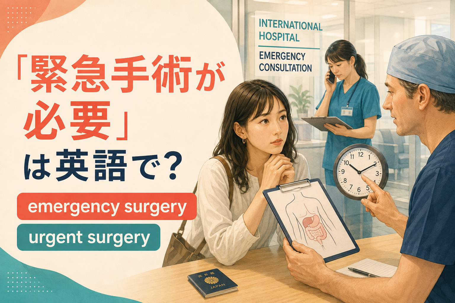 緊急手術が必要を英語で表す emergency surgery・urgent surgery