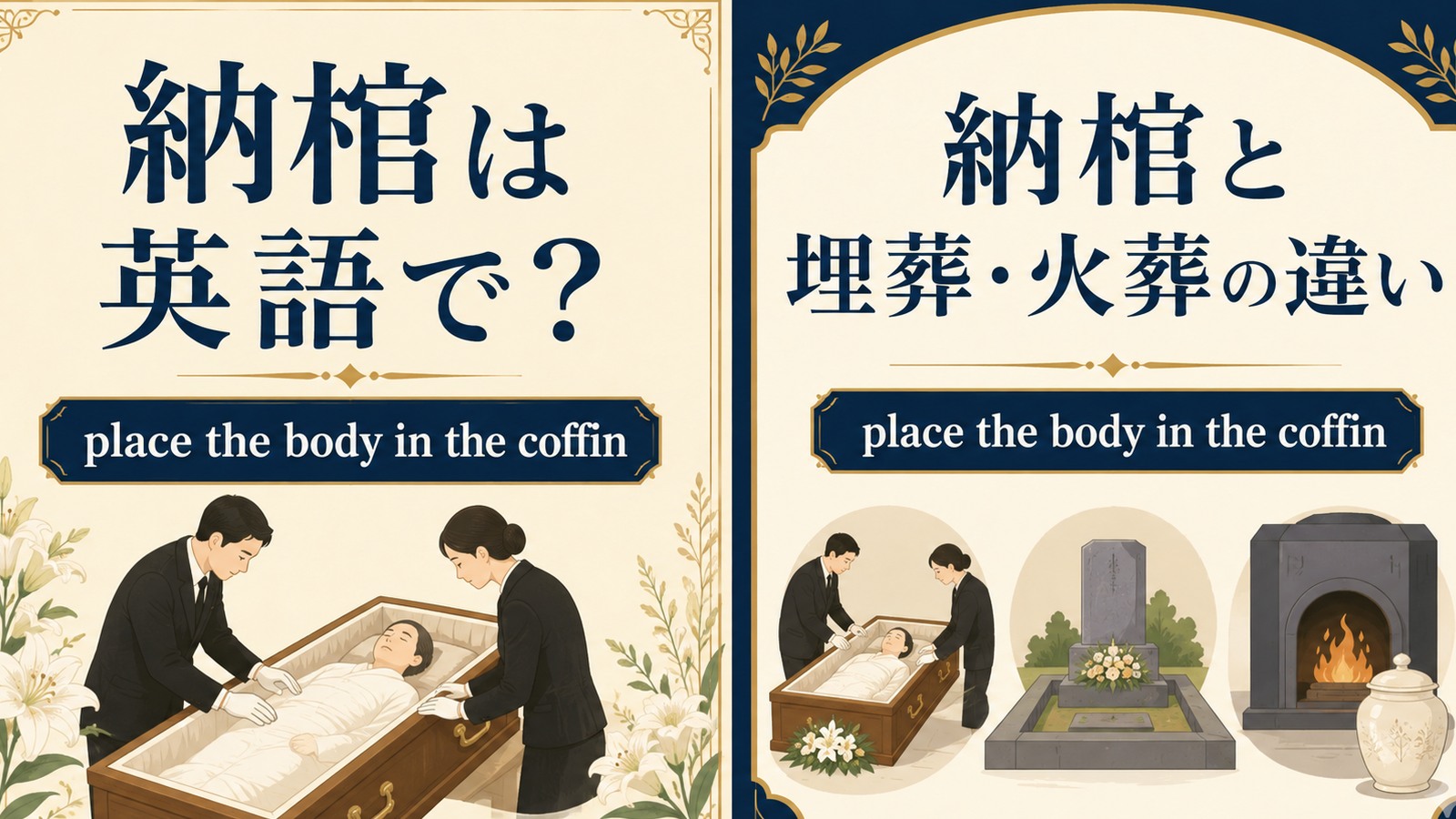 「納棺」は英語で？place the body in the coffinの意味・使い方・文化差と例文
