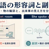 英語の形容詞quietと副詞quietlyが説明する対象の違い
