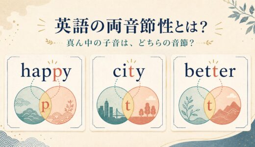 英語の両音節性とは？happy・city・betterの真ん中の子音はどちらの音節？