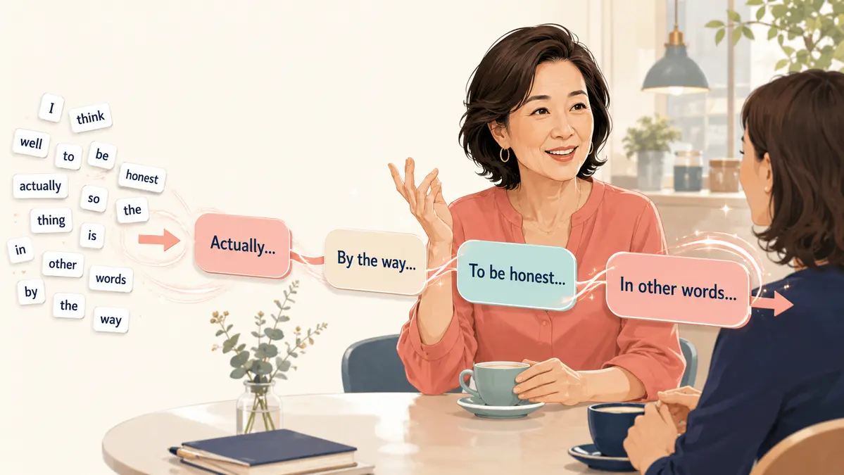 単語を一語ずつ組み立てず英語のチャンクで会話を滑らかにつなぐイメージ