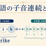 英語の子音連続と日本語の母音挿入をstrikeで比較した図