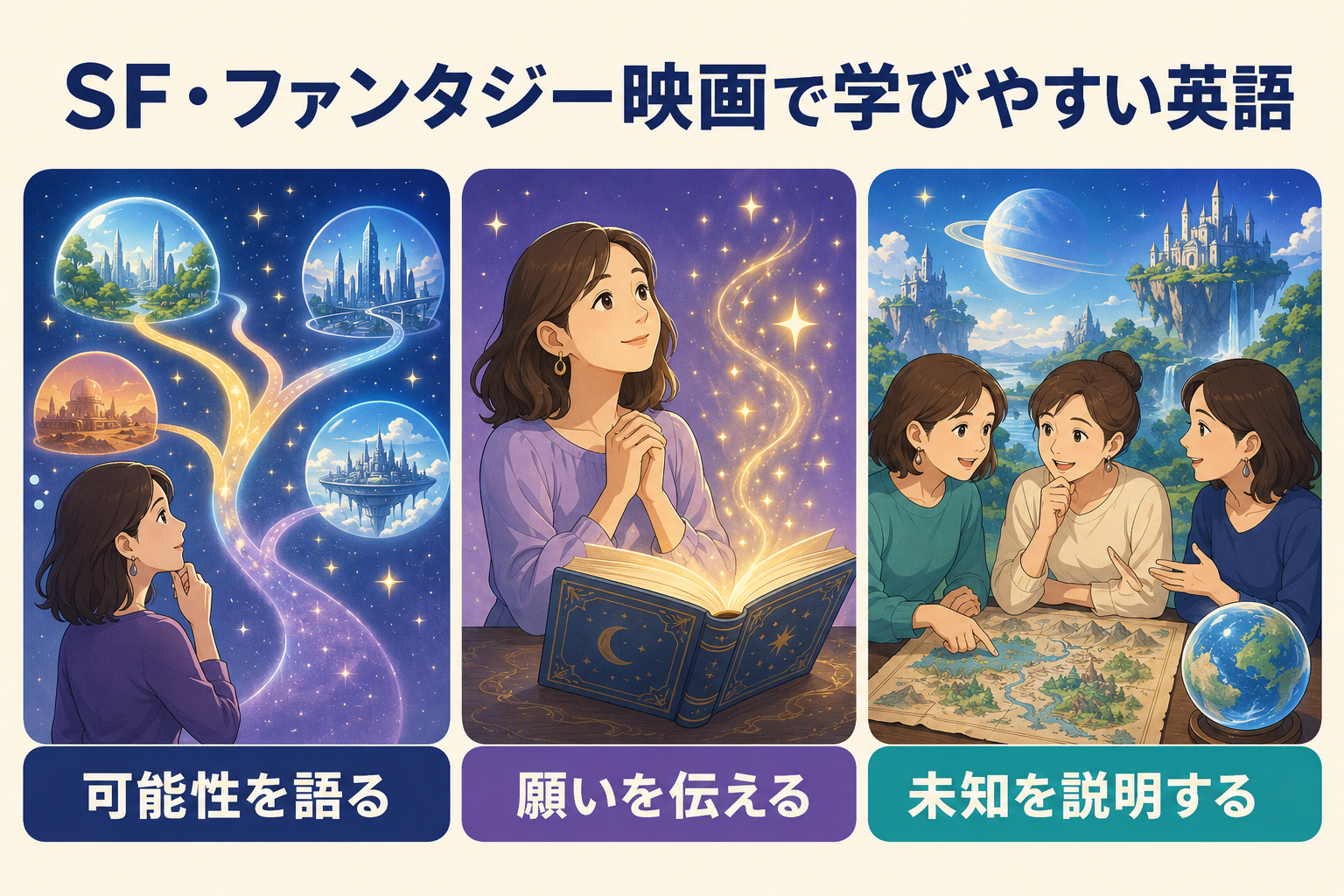 SF・ファンタジー映画で学びやすい英語 可能性を語る 願いを伝える 未知を説明する