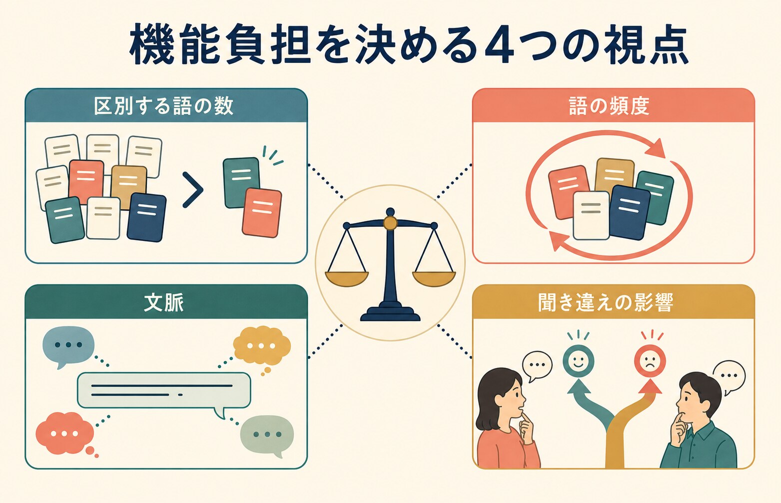 機能負担を決める4つの視点の解説図