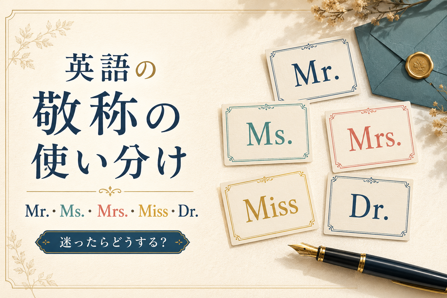 英語の敬称の使い分け|Mr.・Ms.・Mrs.・Miss・Dr.