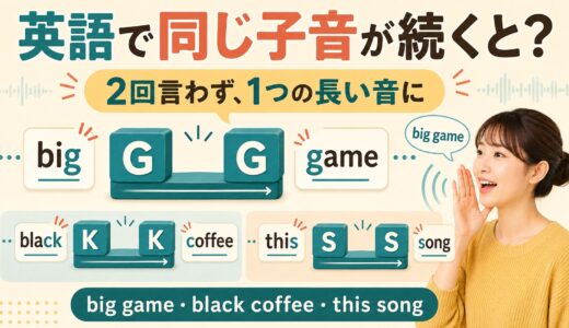 英語で同じ子音が続くとどうなる？big game・black coffeeを1つの長い音にする理由