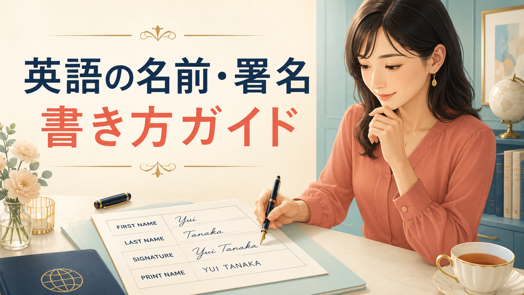 英語の名前・署名の書き方ガイド｜First name・Last name・Signature・Print name