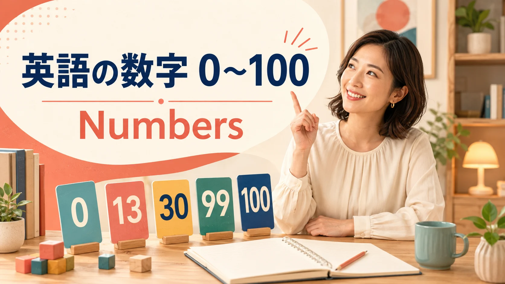 英語の数字0〜100を学ぶ初心者向け記事のアイキャッチ