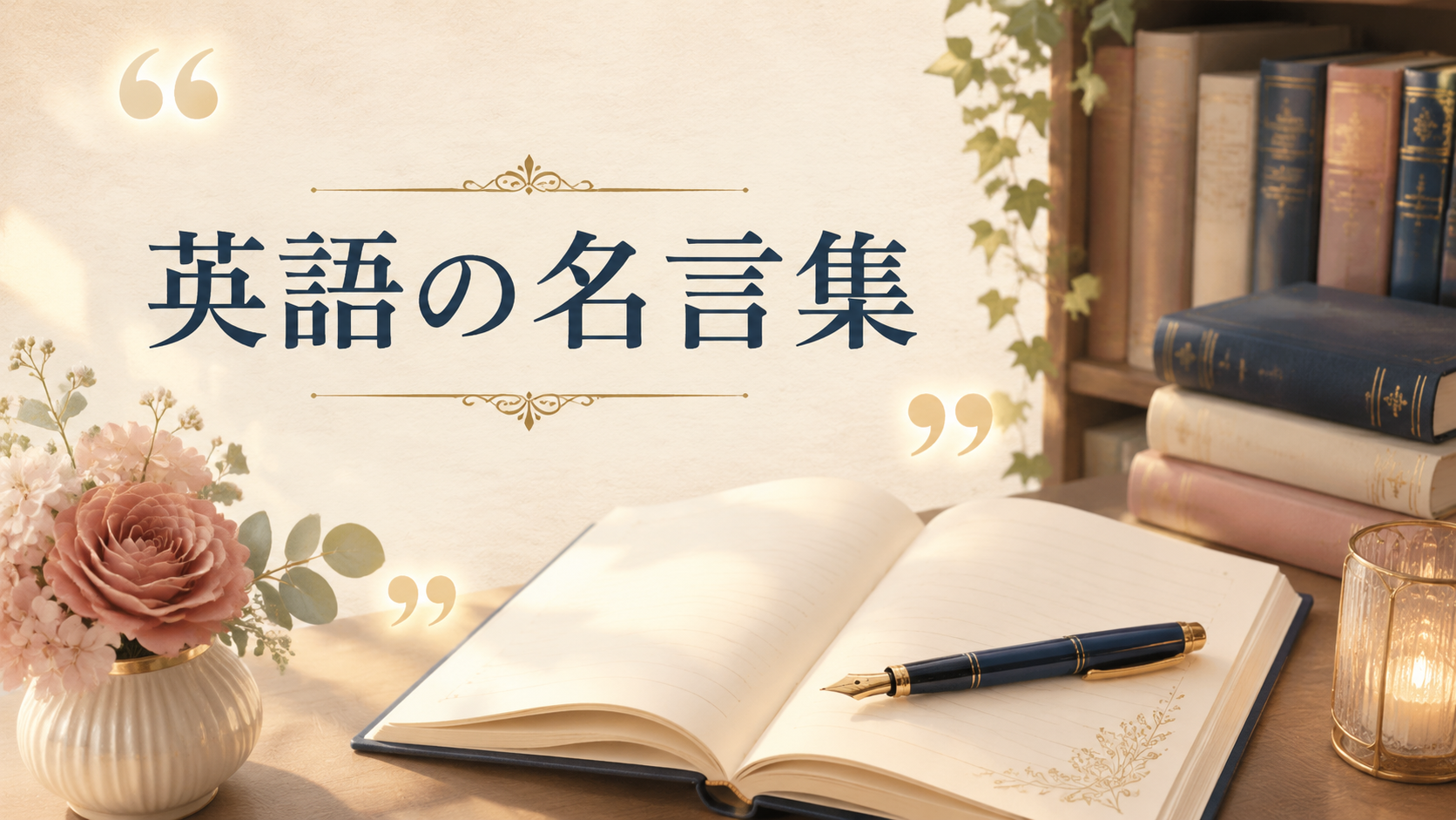 英語の名言集を紹介する記事のアイキャッチ画像