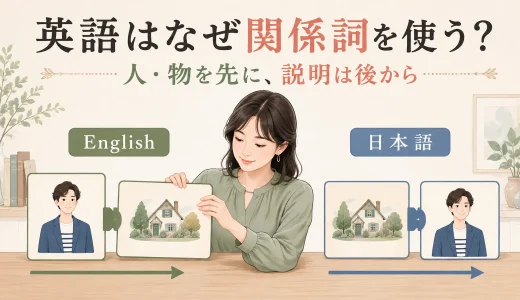 英語はなぜ関係詞を使う？人や物を先に置き、説明を後から追加する仕組み