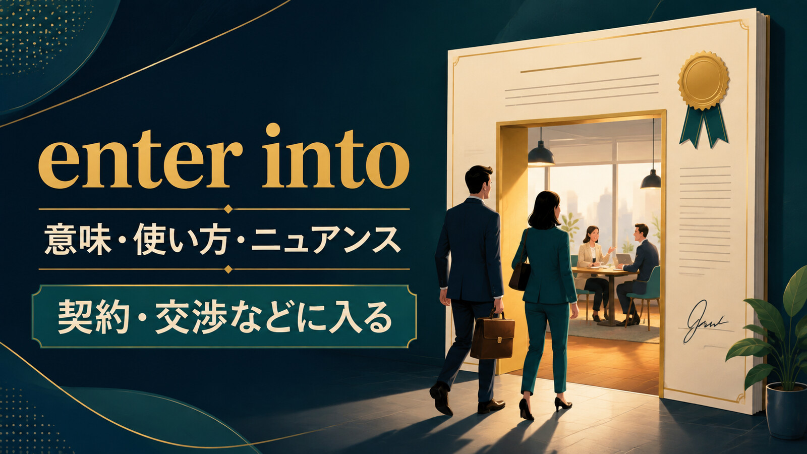 enter intoの意味は？契約・交渉・details・spiritの使い方とget intoとの違い