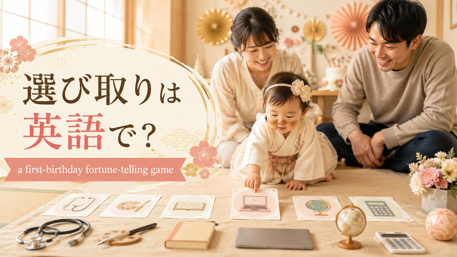 「選び取り」は英語で？a first-birthday fortune-telling gameの意味・使い方と例文