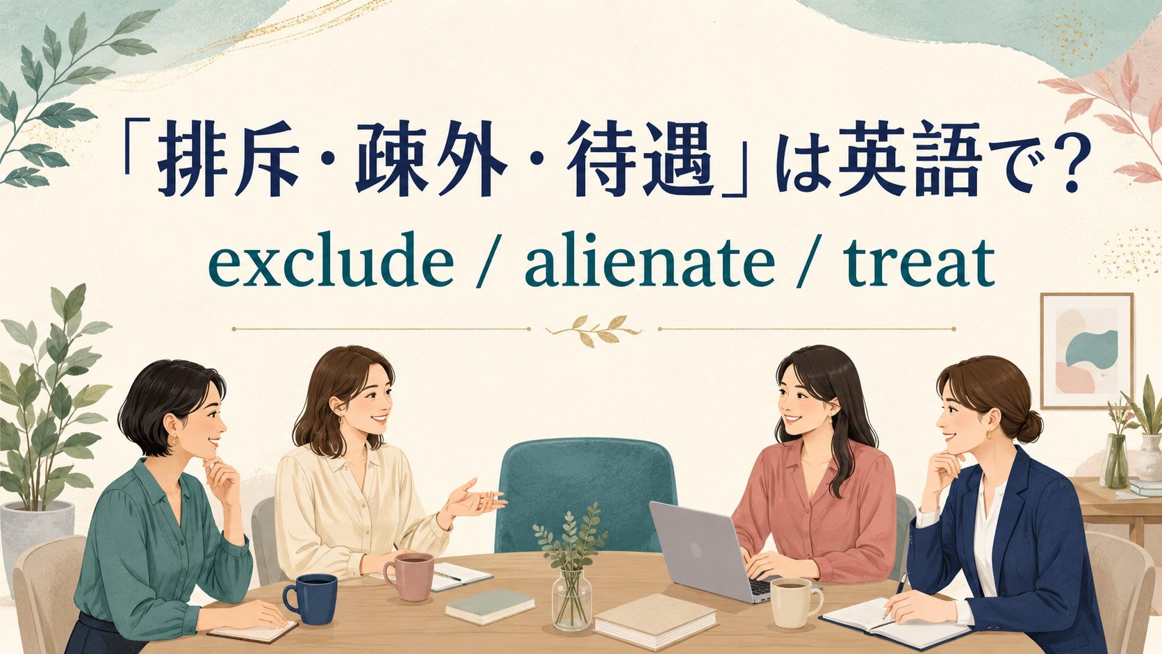 「排斥・疎外・待遇」は英語で? exclude alienate treat