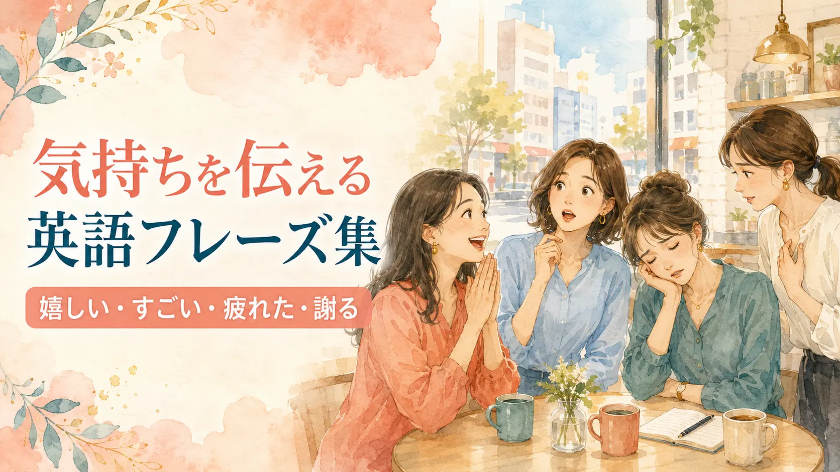 気持ちを伝える英語フレーズ集 嬉しい・すごい・疲れた・謝る