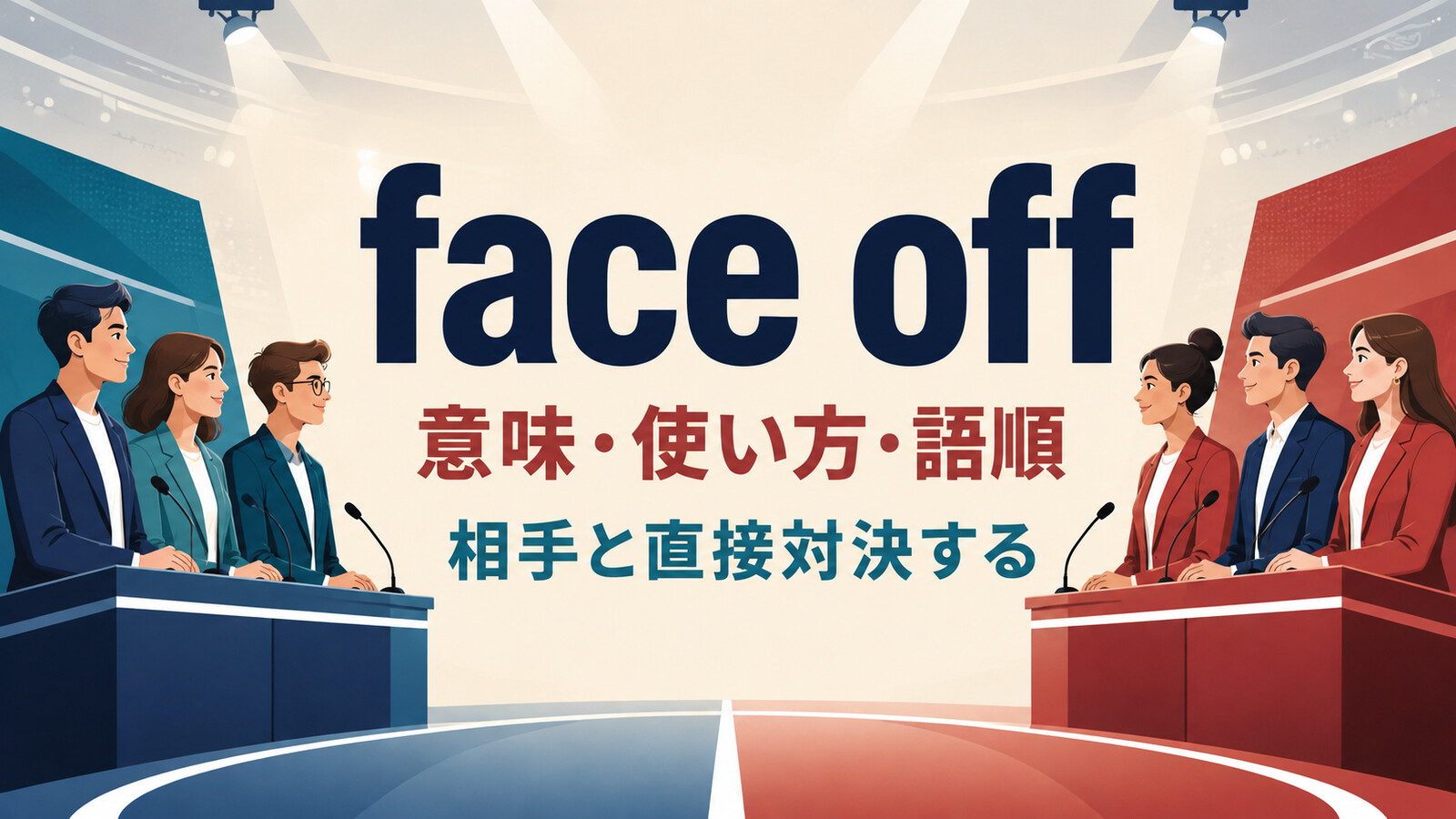face offの意味・使い方・語順|相手と直接対決する