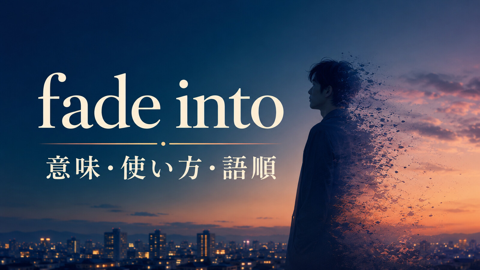 fade intoの意味・使い方・語順を解説するアイキャッチ画像