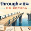 fall throughの意味・計画や契約が流れる様子を表すイラスト