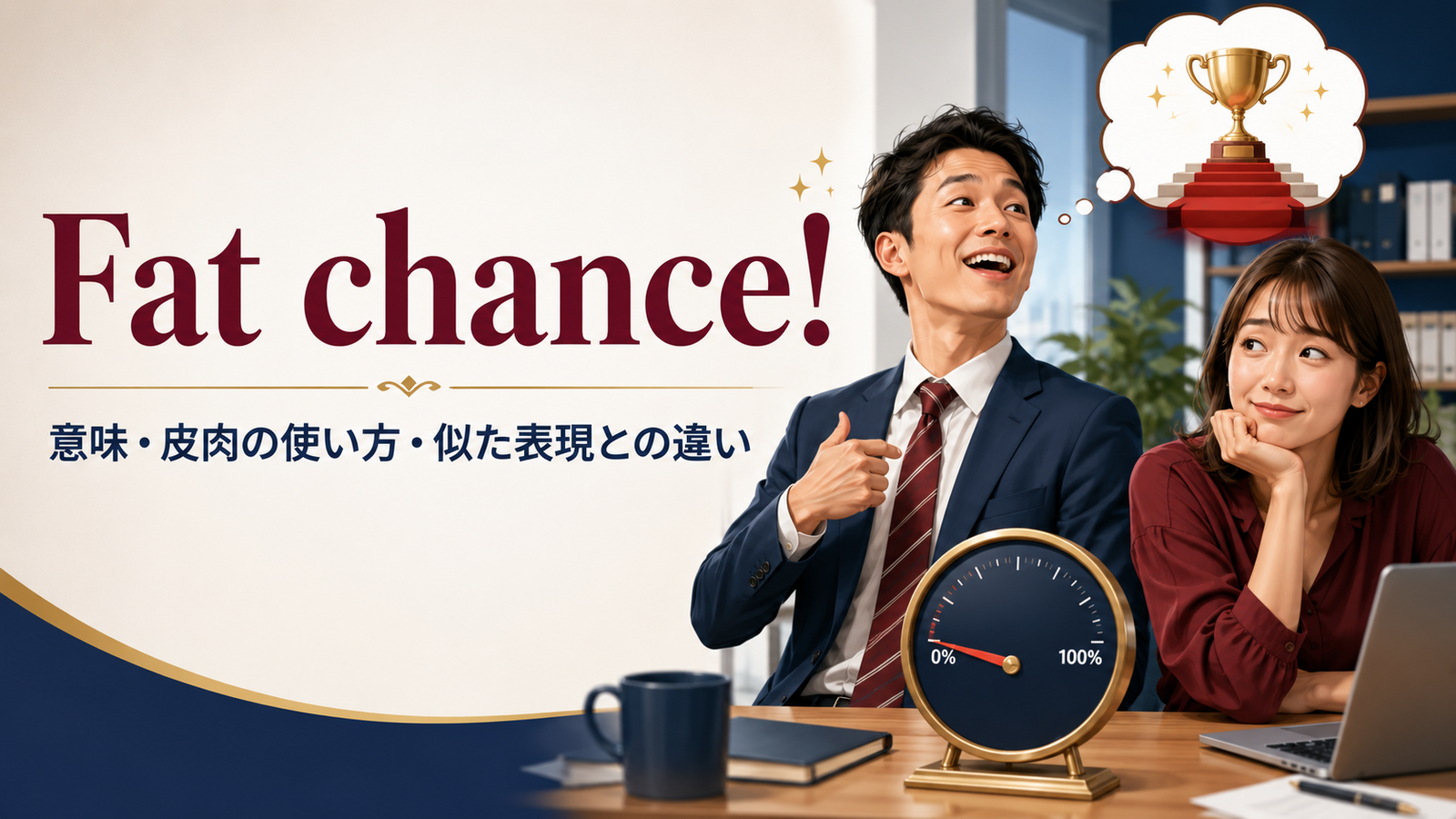 Fat chance!の意味・皮肉の使い方・似た表現との違いを解説するアイキャッチ画像