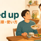 feed upの意味・語順・使い方を解説するアイキャッチ画像