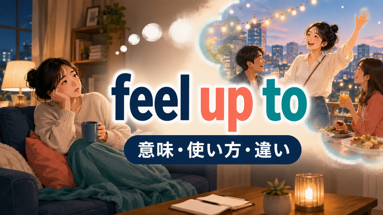 feel up toの気力・体力があるという意味を示すアイキャッチ画像