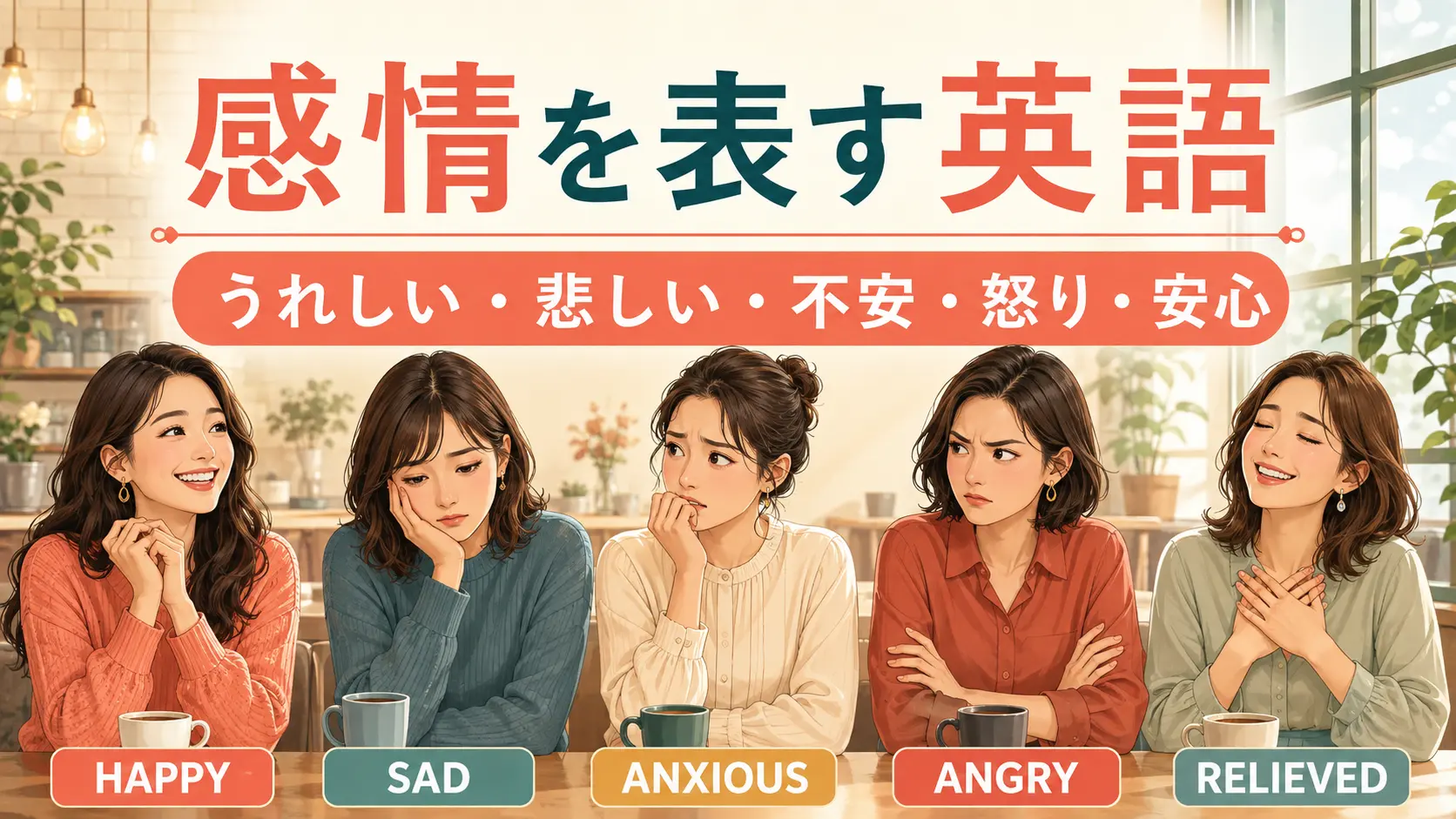 感情を表す英語一覧｜嬉しい・悲しい・不安・怒りなど気持ちの表現40選
