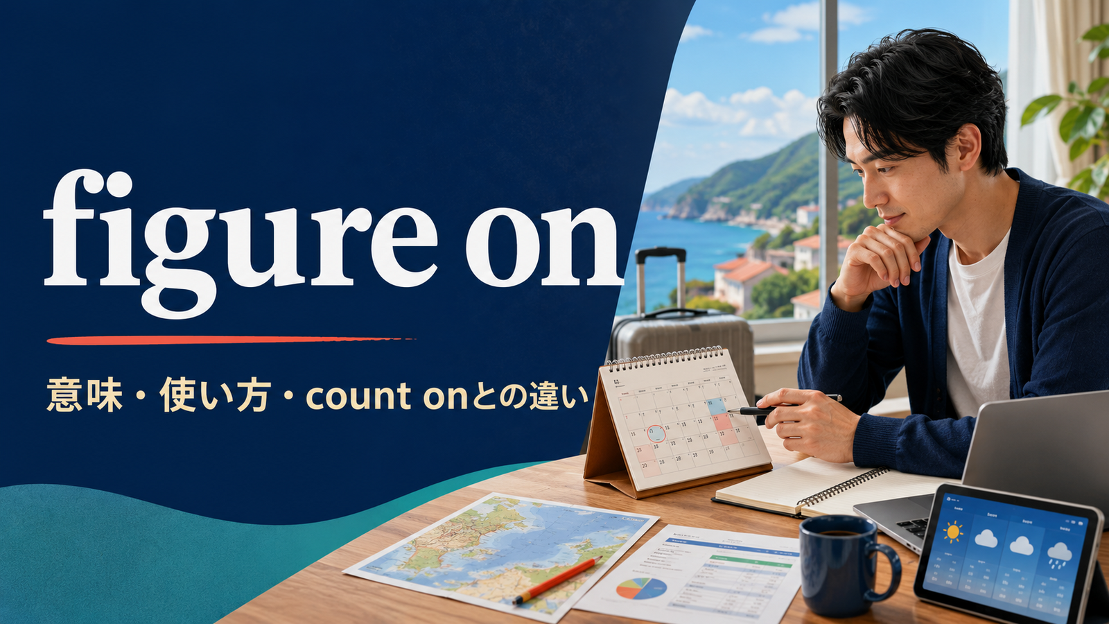 figure onの意味は？「予想して見込む・当てにする」の使い方とcount onとの違い