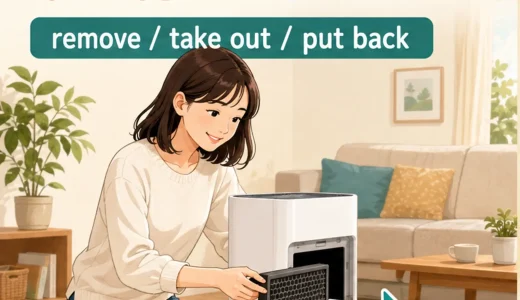 「フィルターを外す・取り付ける」は英語で？remove・take out・put backの違い
