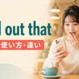 find out thatの意味・使い方・類似表現との違いを示すアイキャッチ画像