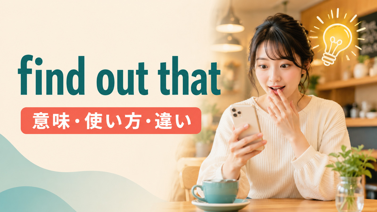 find out thatの意味・使い方・類似表現との違いを示すアイキャッチ画像