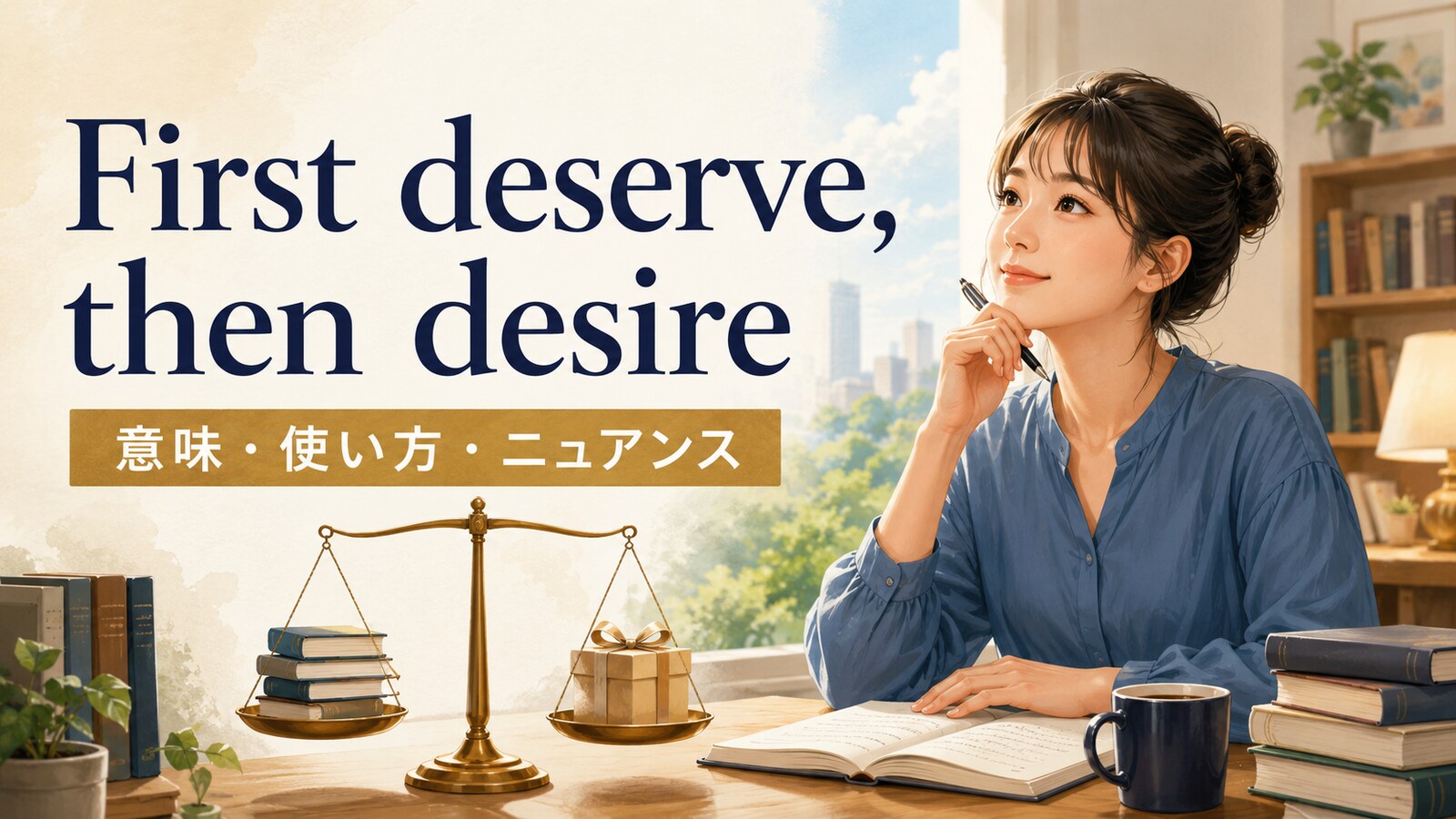 First deserve, then desireの意味・使い方・ニュアンス｜例文でわかる英語ことわざ