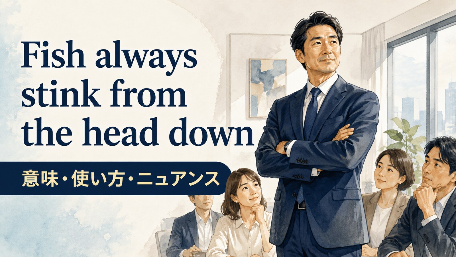 Fish always stink from the head downの意味・使い方・ニュアンス｜例文でわかる英語ことわざ