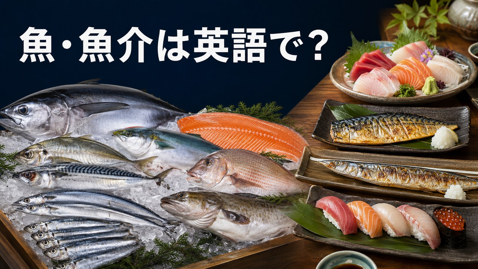 魚・魚介の英語一覧｜食卓・寿司・刺身で身近な魚とseafood・shellfishの違い