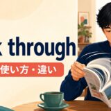flick throughの意味・使い方・違いを示すアイキャッチ画像