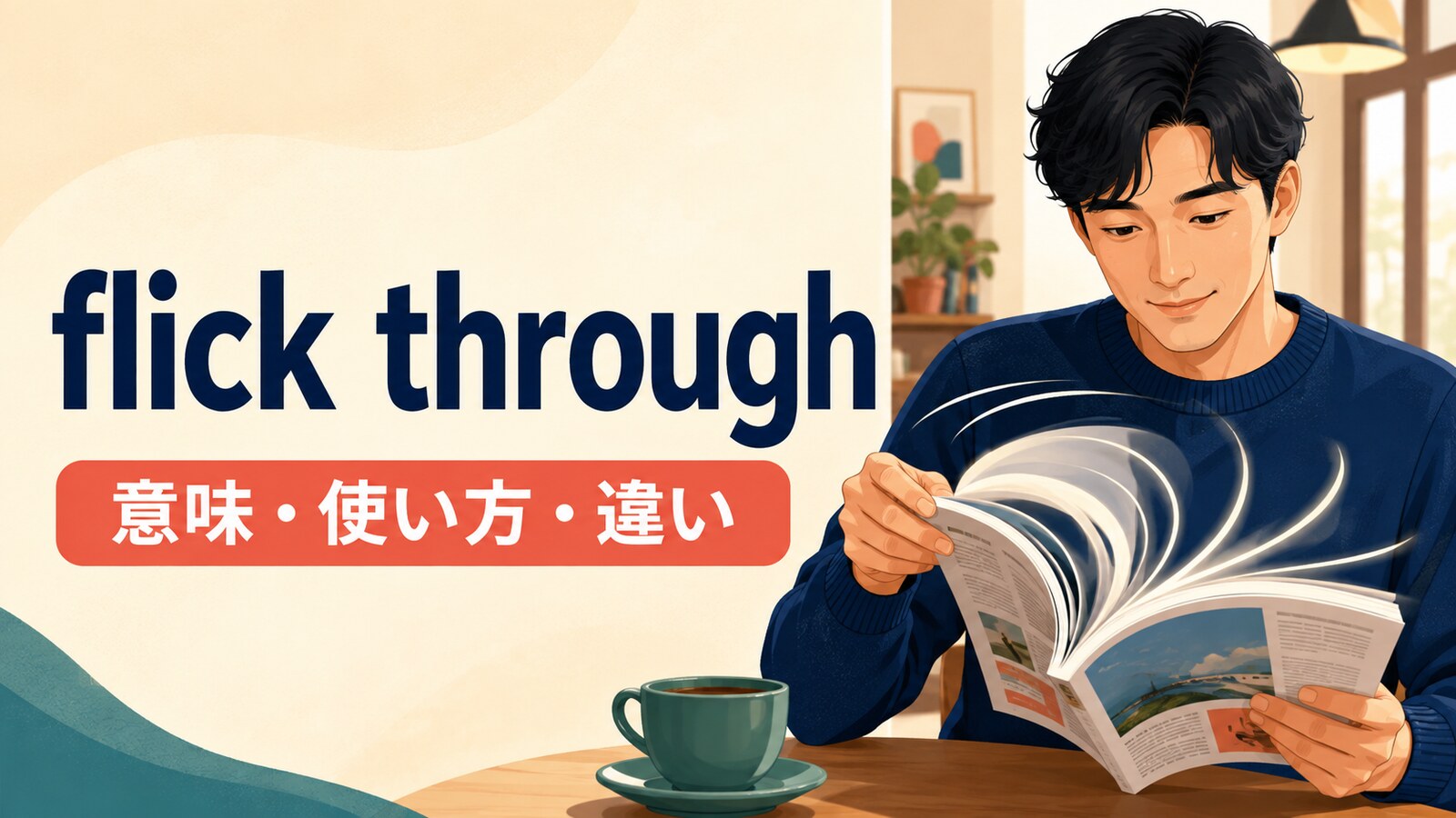 flick throughの意味・使い方・違いを示すアイキャッチ画像