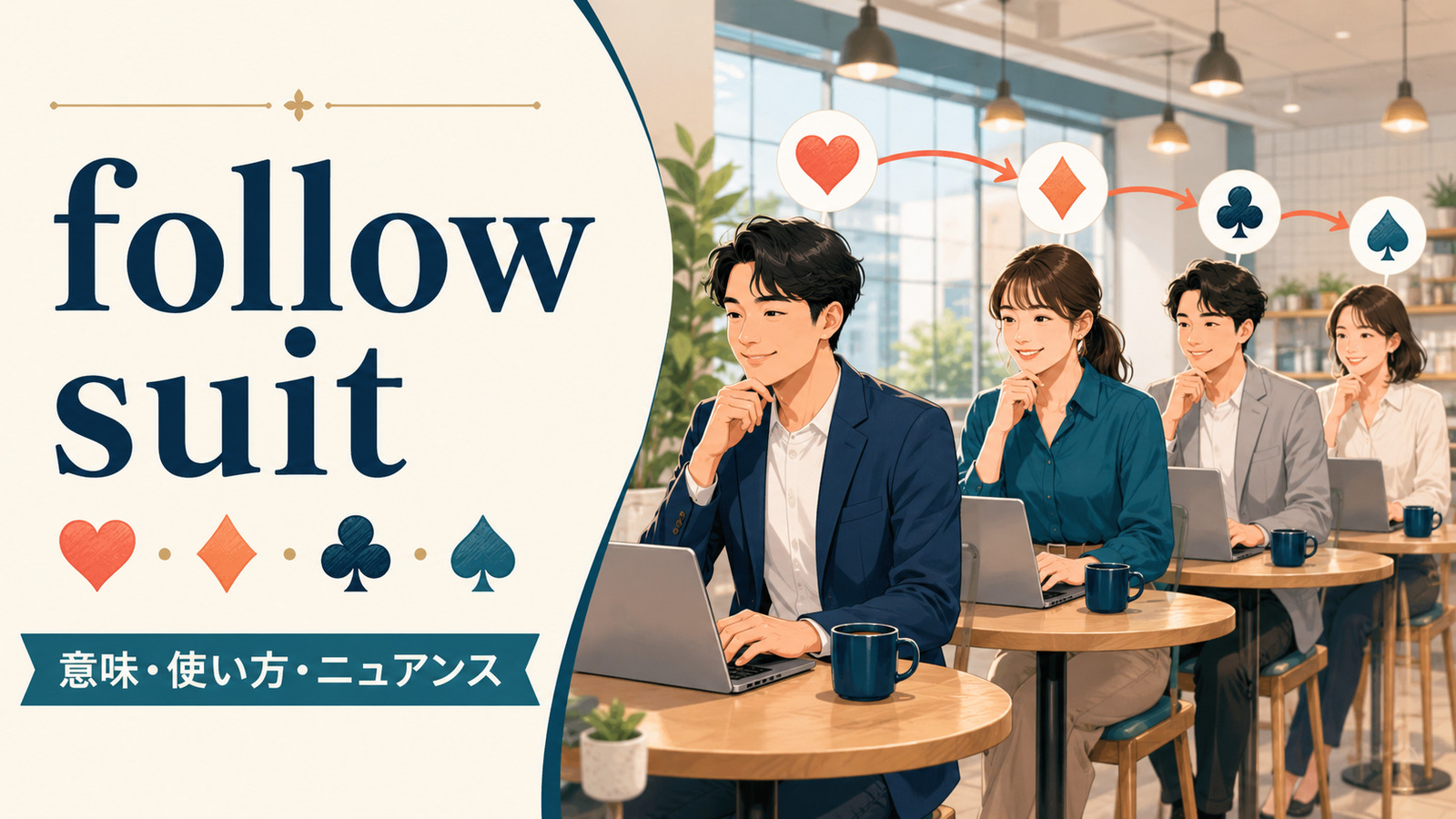 follow suitの意味は？「先例にならう」の使い方・由来とdo the sameとの違い