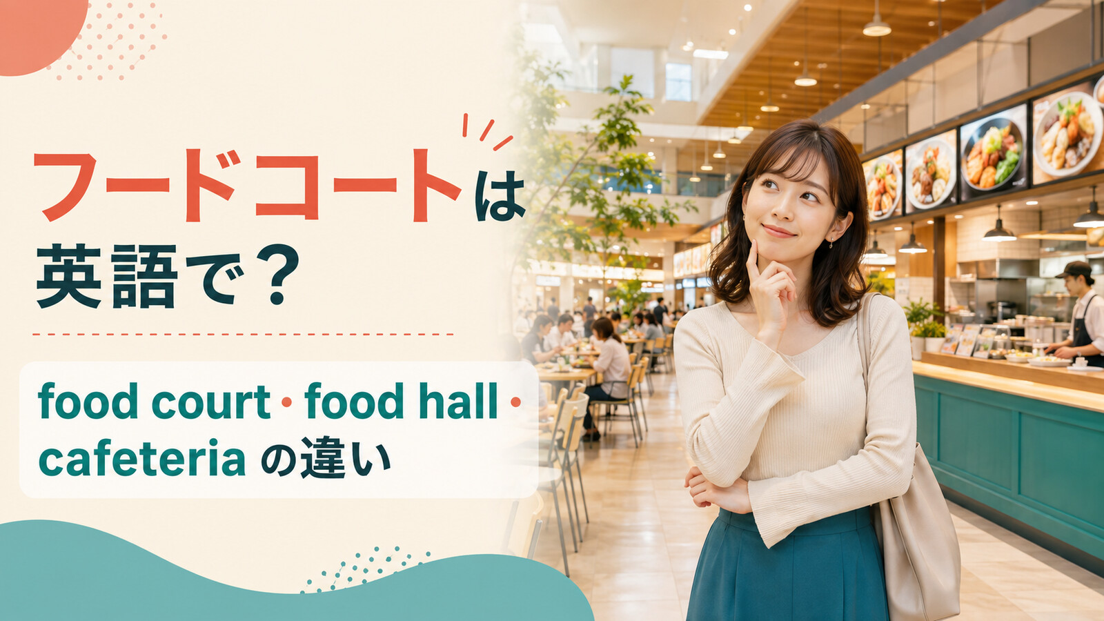 フードコートは英語で？food court・food hall・cafeteriaの違い