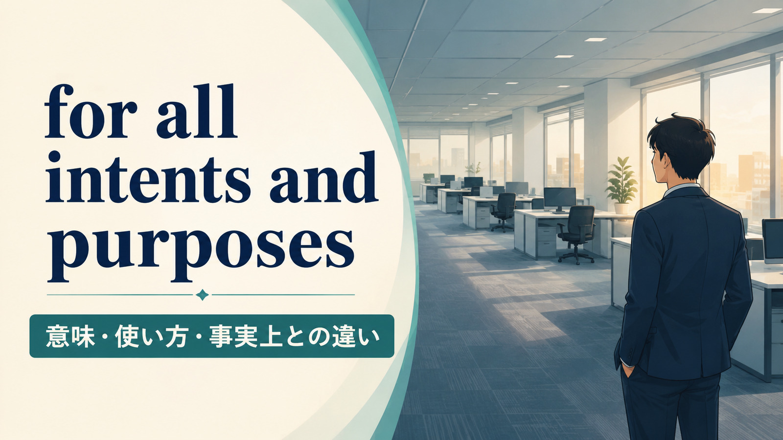 for all intents and purposesの意味は？toとの違い・使い方と例文