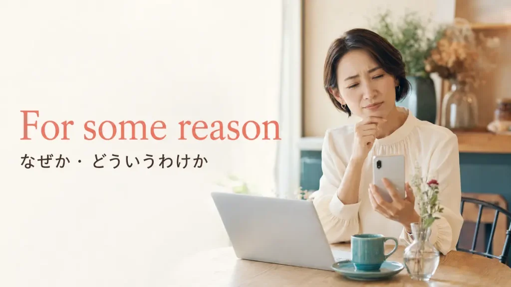 For some reason(なぜか・どういうわけか)の意味を表す女性