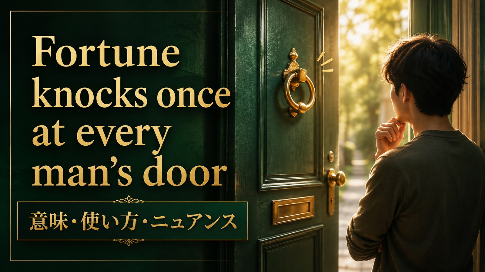 Fortune knocks once at every man’s doorの意味・使い方｜ニュアンスと例文を解説