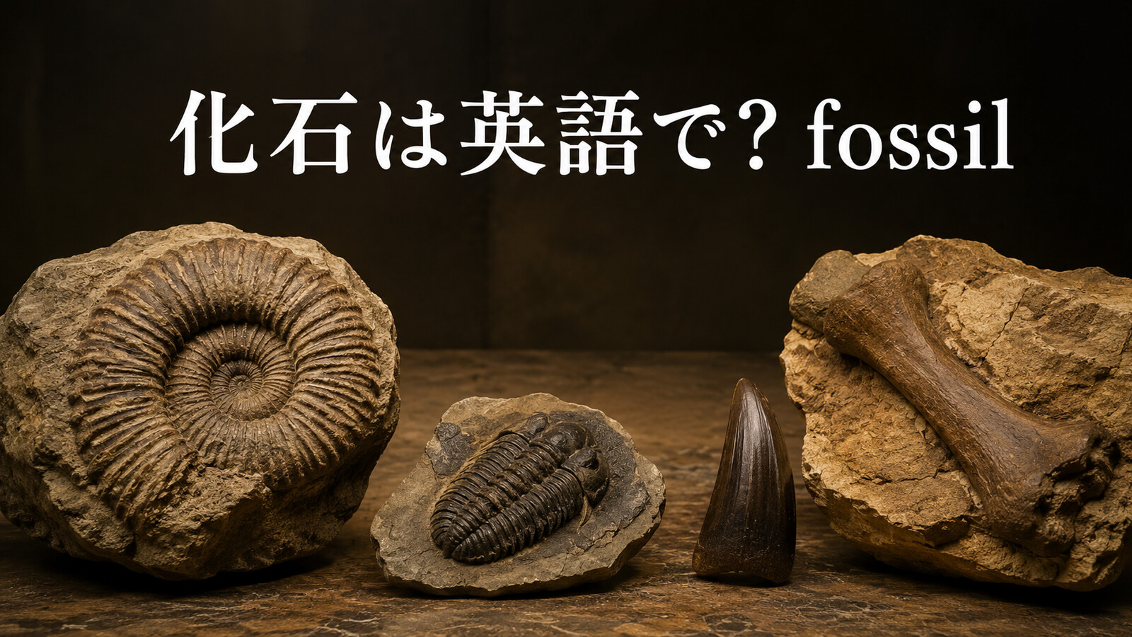 化石は英語で？fossilの発音・語源とfossilized、化石の種類